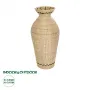 GLOBOSTAR® Artificial Garden MONTPELLIER 21237 Διακοσμητικό Πλεκτό Βάζο - Καλάθι - Μπεζ & Καφέ - Π28 x M28 x Υ60cm