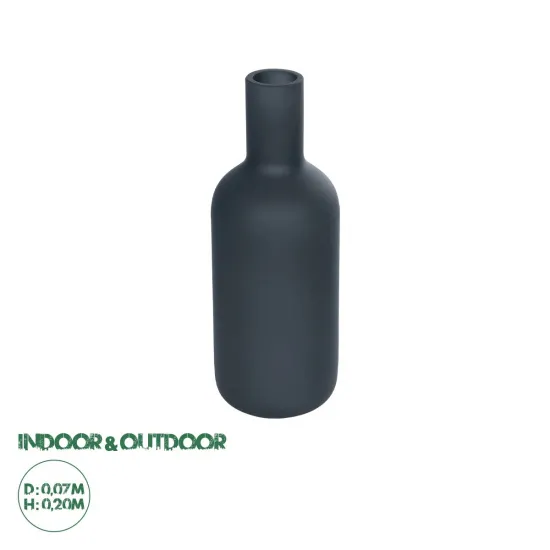 GloboStar® Artificial Garden MYSTIQUE 21275 Διακοσμητικό Κεραμικό Βάζo Γκρι Π7 x Μ7 x Υ20cm