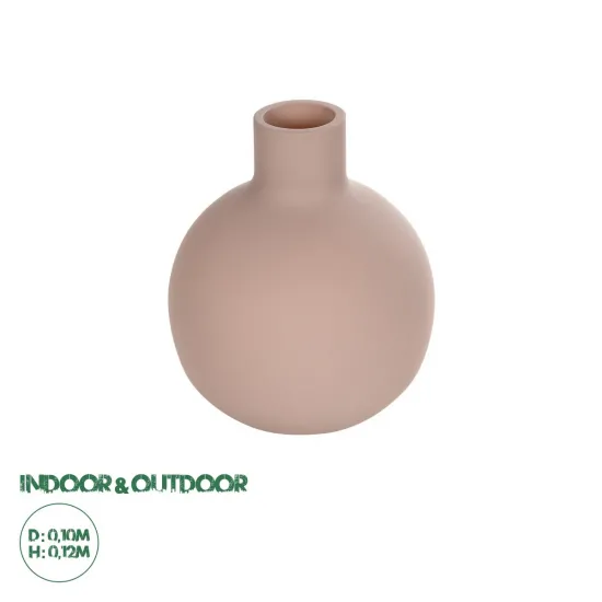 GloboStar® Artificial Garden OAHU 21277 Διακοσμητικό Κεραμικό Βάζo Ροζ Π10 x Μ10 x Υ12cm
