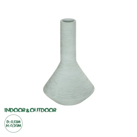 GloboStar® Artificial Garden TANAH 21282 Διακοσμητικό Κεραμικό Βάζo Γκρι Π13 x Μ13 x Υ20cm