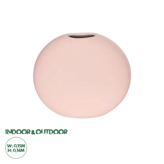 GloboStar® Artificial Garden SICILY 21289 Διακοσμητικό Κεραμικό Βάζo Ροζ Π15 x Μ15 x Υ14cm