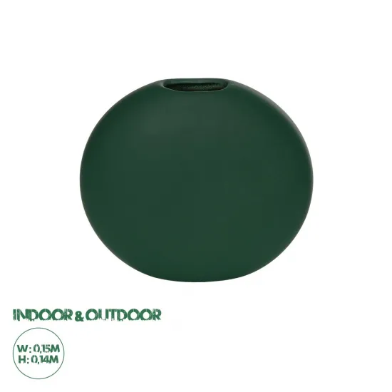 GloboStar® Artificial Garden MENORCA 21292 Διακοσμητικό Κεραμικό Βάζo Πράσινο Π15 x Μ15 x Υ14cm