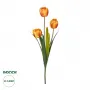 GloboStar® Artificial Garden ORANGE TULIP BRANCH 21308 Τεχνητό Διακοσμητικό Κλαδί Πορτοκαλί Τουλίπα Y48cm
