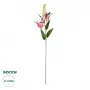 GloboStar® Artificial Garden PINK LILY BRANCH 21313 Τεχνητό Διακοσμητικό Κλαδί Ροζ Κρίνο Y106cm
