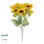 GloboStar® Artificial Garden YELLOW SUNFLOWER BRANCH 21382 Τεχνητό Διακοσμητικό Κλαδί Ηλιοτρόπιο Κίτρινο Y55cm