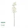GloboStar® Artificial Garden WHITE VANDA ORCHID BRANCH 21409 Τεχνητό Διακοσμητικό Κλαδί Λευκή Ορχιδέα Y82cm