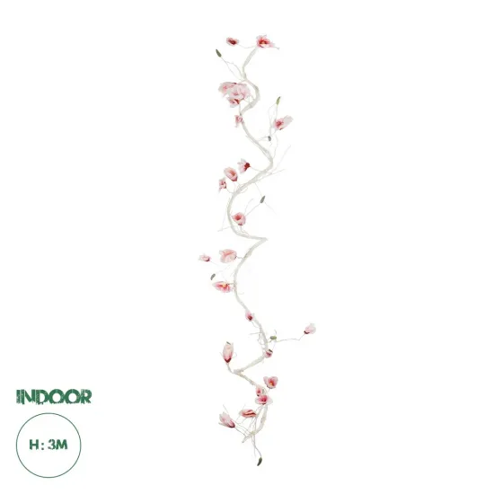 GloboStar® Artificial Garden MANGOLIA FLOWER VINE 21473 Τεχνητό Διακοσμητικό Κλαδί Μανόλιας  Y300cm