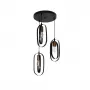 GLOBOSTAR® SPARKIO 201-0025 Vintage Κρεμαστό Φωτιστικό Οροφής με Ντουί 3 x E27 AC 220-240V IP20 - Μαύρο & Χάλκινο - Μ36 x Π36 x Υ62cm