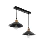 GLOBOSTAR® LUCANA 201-0043 Vintage Κρεμαστό Φωτιστικό Οροφής με Ντουί 2 x E27 AC 220-240V IP20 - Μαύρο & Χρυσό - Μ57 x Π25 x Υ26cm