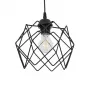 GLOBOSTAR® SOLON 201-0059 Μοντέρνο Κρεμαστό Φωτιστικό Οροφής με Ντουί 1 x E27 AC 220-240V IP20 - Μαύρο - Μ24 x Π24 x Υ23cm