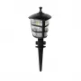 GloboStar® ZARDIN 203-0208 Vintage Καρφωτό Φωτιστικό Φαναράκι Μονόφωτο 1 x E27 IP44 Μαύρο & Διάφανο Πλαστικό - Μ17 x Π17 x Υ50cm