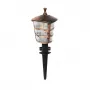 GloboStar® ZARDIN 203-0228 Vintage Καρφωτό Φωτιστικό Φαναράκι Μονόφωτο 1 x E27 IP44 Χάλκινο & Διάφανο Πλαστικό - Μ17 x Π17 x Υ50cm