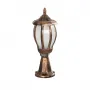 GloboStar® VERDI 203-0235 Vintage Επιδαπέδιο Φωτιστικό Φαναράκι Μονόφωτο 1 x E27 IP44 Χάλκινο & Διάφανο Πλαστικό - Μ18 x Π18 x Υ46cm