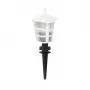 GloboStar® ZARDIN 203-0241 Vintage Καρφωτό Φωτιστικό Φαναράκι Μονόφωτο 1 x E27 IP44 Λευκό & Διάφανο Πλαστικό - Μ17 x Π17 x Υ50cm