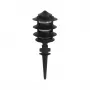 GloboStar® LANTERNA 203-0242 Μοντέρνο Καρφωτό Φωτιστικό Φαναράκι Μονόφωτο 1 x E27 IP44 Μαύρο & Διάφανο Πλαστικό - Μ16 x Π16 x Υ50cm