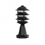 GloboStar® LANTERNA 203-0243 Μοντέρνο Επιδαπέδιο Φωτιστικό Φαναράκι Μονόφωτο 1 x E27 IP44 Μαύρο & Διάφανο Πλαστικό - Μ16 x Π16 x Υ35cm
