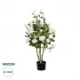 GloboStar® Artificial Garden WHITE ROSES 21069 Τεχνητό Διακοσμητικό ΦυτόΤριανταφυλλιά Μ50 x Π50 x Υ90cm