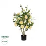 GloboStar® Artificial Garden YELLOW ROSES 21073 Τεχνητό Διακοσμητικό Φυτό Τριανταφυλλιά Μ50 x Π50 x Υ90cm