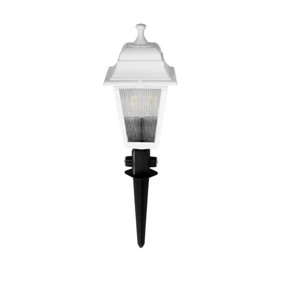 GloboStar® SOLME 203-0223 Vintage Καρφωτό Φωτιστικό Φαναράκι Μονόφωτο 1 x E27 IP44 Λευκό & Διάφανο Πλαστικό - Μ22 x Π22 x Υ35cm