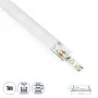 GLOBOSTAR® ALP-LINEAR CURBARIO 70863-1M Επιφανειακό Εύκαμπτο Προφίλ Αλουμινίου με Λευκό Γαλακτερό Πατητό Κάλυμμα για Ταινίες LED IP20 - Λευκό - Μ100 x Π1.8 x Υ0.5cm