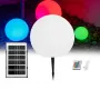 GLOBOSTAR® GARDENGLOW 71474 Μοντέρνο Φωτιστικό Κήπου Μπάλα με IR Ασύρματο Χειριστήριο LED 3W 240lm 360° DC 5V με USB-C με Ενσωματωμένο Φωτοβολταϊκό Panel 6V 1W & Επαναφορτιζόμενη Μπαταρία Li-ion 3.7V 2x18650 1400mAh Αδιάβροχο IP54 Πολύχρωμο RGBW Dimmable - Sanan SMD Chip - Γαλακτερό Λευκό - Μ25 x Π25 x Υ25cm - 2 Χρόνια Εγγύηση