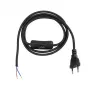 GLOBOSTAR® WHIP 77669 Μοντέρνο DIY Υφασμάτινο Καλώδιο με Διακόπτη On/Off AC 220-240V IP20 - Μαύρο - Μ140 x Π2.7 x Υ1.9cm