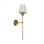 GLOBOSTAR® LING 204-0189 Μοντέρνο Φωτιστικό Τοίχου - Απλίκα με Ντουί 1 x E27 AC 220-240V IP20 - Χρυσό & Μπεζ - Μ14 x Π21 x Υ54cm