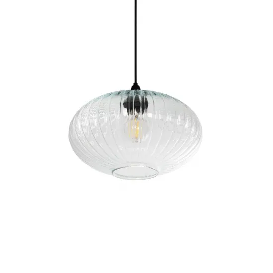 GLOBOSTAR® PERA 206-0009 Μοντέρνο Κρεμαστό Φωτιστικό Οροφής με Ντουί 1 x E27 AC 220-240V IP20 - Διάφανο - Μ30 x Π30 x Υ22cm