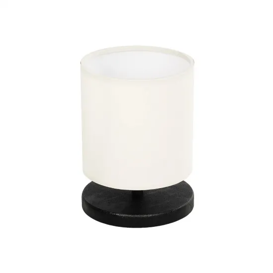 GLOBOSTAR® MINNIE 204-0062 Μοντέρνο Επιτραπέζιο Φωτιστικό Πορτατίφ με Ντουί 1 x E14 AC 220-240V IP20 - Μαύρο & Μπεζ - Μ15 x Π15 x Υ21cm