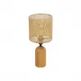 GLOBOSTAR® HARD 204-0065 Boho Επιτραπέζιο Φωτιστικό Πορτατίφ με Ντουί 1 x E14 AC 220-240V IP20 - Καφέ & Μπεζ - Μ15 x Π15 x Υ35cm
