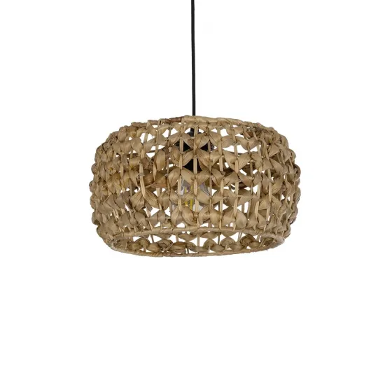 GLOBOSTAR® SAND 204-0159 Boho Κρεμαστό Φωτιστικό Οροφής με Ντουί 1 x E27 AC 220-240V IP20 - Καφέ - Μ30 x Π30 x Υ18cm