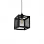 GLOBOSTAR® JAULA 204-0181 Μοντέρνο Κρεμαστό Φωτιστικό Οροφής Μονόφωτο 1 x E27 AC 220-240V IP20 Μαύρο - Μ16 x Π16 x Υ16cm