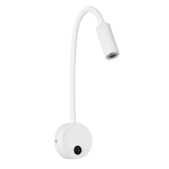 GLOBOSTAR® GOOSE 61688 Μοντέρνο Φωτιστικό Τοίχου - Απλίκα Ξενοδοχείου Reading Light LED 3W 300lm 36° AC 220-240V IP20 Θερμό Λευκό 2700K - CREE XPE Chip & TÜV SÜD Driver - Λευκό Ματ - Μ6.5 x Π15 x Υ24.5cm - 3 Χρόνια Εγγύηση