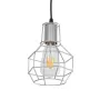 GLOBOSTAR® CAGE 00951 Vintage Κρεμαστό Φωτιστικό Οροφής με Ντουί 1 x E27 AC 220-240V IP20 - Ασημί - Μ15 x Π15 x Y21cm