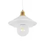 GLOBOSTAR® FERRO 203-0268 Μοντέρνο Κρεμαστό Φωτιστικό Οροφής με Ντουί 1 x E27 AC 220-240V IP20 - Λευκό & Χρυσό - Μ30 x Π30 x Υ19cm