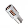 GloboStar® 1156 - BA15S - P21W 81277 Λάμπα Αυτοκινήτου & Φορτηγού LED  3rd Generation Can-Bus Extreme Truck Series 72xSMD3030 7W 840lm 360° DC 24-36V IP20 Φ2 x Υ5cm Κόκκινο