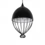 GLOBOSTAR® SOBRINO 999-0111 Vintage Κρεμαστό Φωτιστικό Οροφής με Ντουί 1 x E27 AC 220-240V IP20 - Μαύρο - Μ28 x Π28 x Υ47cm