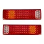 GLOBOSTAR® TAILIGHT 999-0256 Πίσω Φανάρι Οχημάτων LED 9W 360lm 180° DC 24V Αδιάβροχο IP66 Πορτοκαλί & Κόκκινο & Ψυχρό Λευκό 6000K - Πακέτο 2 Τεμαχίων - Μ46 x Π13 x Υ7cm - 1 Χρόνο Εγγύηση