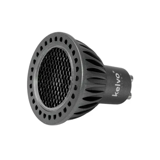 kelvo® KYRON DARK 60° KLV-103-0009 Σποτ GU10 MR16 με Honeycomb Anti-Glare Reflector LED 7W 770lm CRI (Ra) ≥ 90 60° AC 220-240V IP20 Θερμό Λευκό 2700K Dimmable - Bridgelux COB Chip - Γκρι Ανθρακί & Μαύρο Ματ - Μ5 x Π5 x Υ5.7cm - 3 Χρόνια Εγγύηση