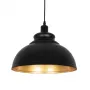 GLOBOSTAR® ANDY 01000 Μοντέρνο Κρεμαστό Φωτιστικό Οροφής με Ντουί 1 x E27 AC 220-240V IP20 - Μαύρο & Χρυσό - Μ35 x Π35 x Υ28cm