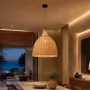 kelvo® BAHAMAS KLV-102-0002 Κρεμαστό Φωτιστικό Οροφής για Λάμπα με Ντουί E27 AC 220-240V IP20 - Μπεζ - Μ45 x Π45 x Υ47cm