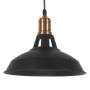 GLOBOSTAR® ANER 01073 Vintage Κρεμαστό Φωτιστικό Οροφής με Ντουί 1 x E27 AC 220-240V IP20 - Μαύρο & Χρυσό - Μ27.5 x Π27.5 x Υ19cm