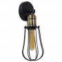 GLOBOSTAR® CATEL 01056 Vintage Φωτιστικό Τοίχου - Απλίκα με Ντουί 1 x E27 AC 220-240V IP20 - Μαύρο & Χρυσό - Μ12 x 15 x Υ32cm