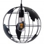 GLOBOSTAR® EARTH 01205 Vintage Κρεμαστό Φωτιστικό Οροφής με Ντουί 1 x E27 AC 220-240V IP20 - Μαύρο - Μ30 x Π30 x Υ30cm
