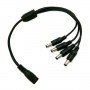 GLOBOSTAR® STRIPDC 77552 Ταχυσύνδεσμος DC Jack 5.5x2.1mm Θηλυκός σε 4 x Αρσενικούς IP20 - Μαύρο - Μ41 x Π2 x Υ1cm