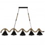 GLOBOSTAR® TYMEN 01190 Vintage Κρεμαστό Φωτιστικό Οροφής με Ντουί 5 x E27 AC 220-240V IP20 - Μαύρο & Μπεζ - Μ150 x Π22 x Υ23cm
