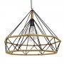 GLOBOSTAR® FLUTED 01422 Vintage Κρεμαστό Φωτιστικό Οροφής με Ντουί 1 x E27 AC 220-240V IP20 - Μαύρο & Μπεζ - Μ50 x Π50 x Y44cm