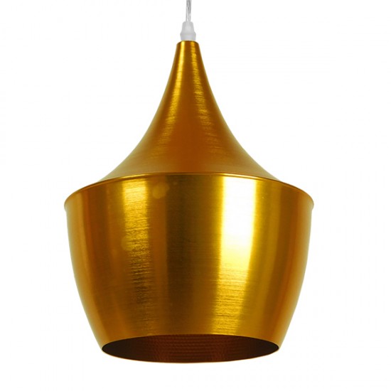 GLOBOSTAR® SHANGHAI 01544 Μοντέρνο Κρεμαστό Φωτιστικό Οροφής με Ντουί 1 x E27 AC 220-240V IP20 - Χρυσό Πλατίνα - Μ24 x Π24 x Υ30cm