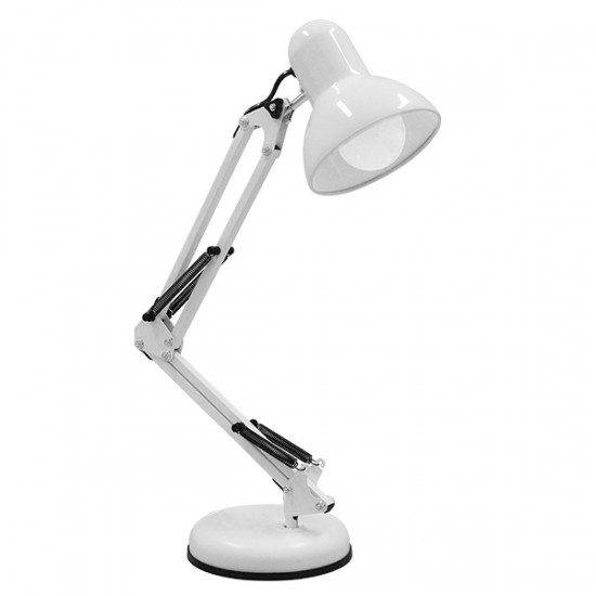 GLOBOSTAR® DESK 01539 Μοντέρνο Επιτραπέζιο Φωτιστικό Πορτατίφ με Ντουί 1 x E27 AC 220-240V IP20 - Λευκό - Μ15 x Π15 x Υ67cm