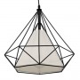 GLOBOSTAR® KAIRI 01618 Μοντέρνο Κρεμαστό Φωτιστικό Οροφής με Ντουί 1 x E27 AC 220-240V IP20 - Μαύρο & Λευκό - Μ38 x Π38 x Υ39cm